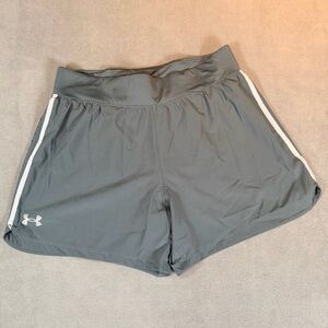 Under Armour Men's Speedpocket 5" Running Shorts Gray Athletic Gym Workout Large